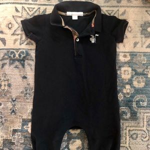 Burberry baby navy pique polo romper onesie 3-6m